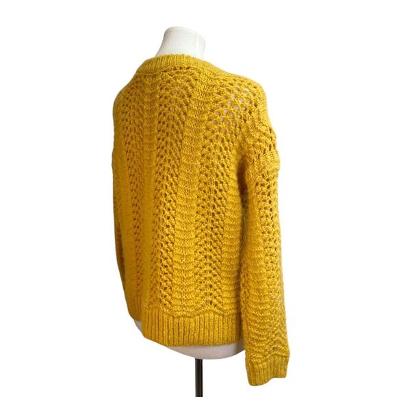 Madewell Windemere Pointelle Pullover Sweater. Alpaca wool blend yellow golden - Picture 8 of 16